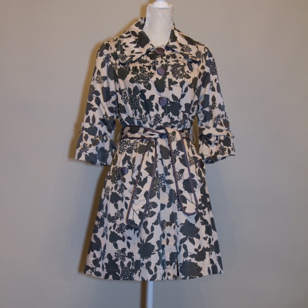 Floral Printed Girly “Trench” Coat